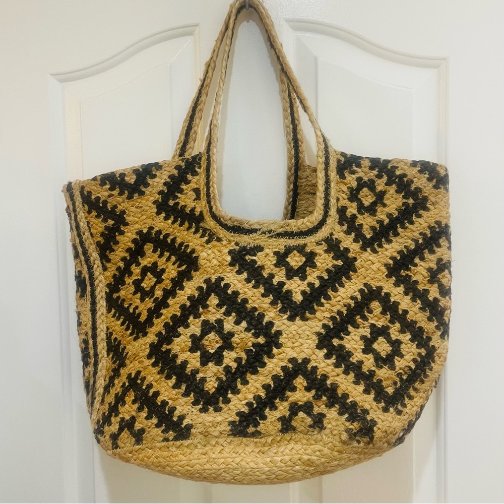 Free People  Hand Woven Jute Tote Bag - Picture 6 of 9